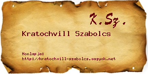 Kratochvill Szabolcs névjegykártya